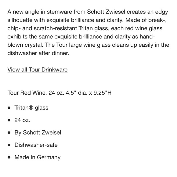 Crate & Barrel Tour Red Wine Glass Set of 4 - Picture 6 of 6